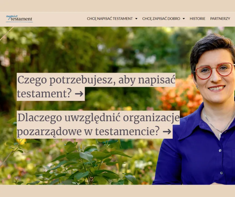 Wszelkie nowości znajdziesz na stronie Napisz Testament!